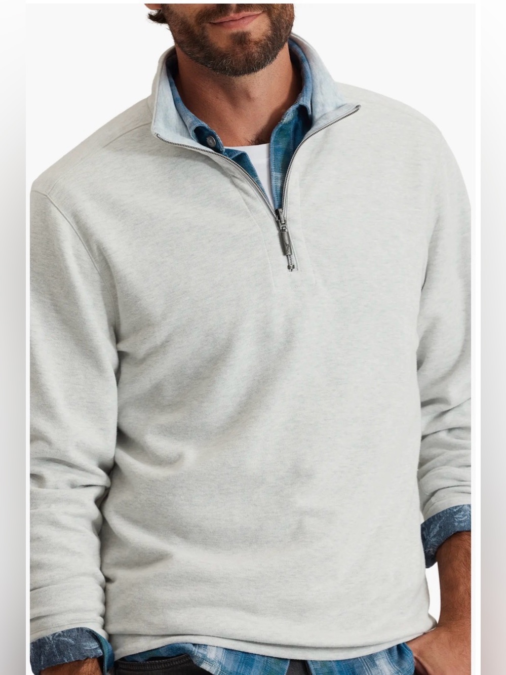Tommy Bahama Reversible Half-Zip Pullover Sweater Gray & Cream Men’s Size Large